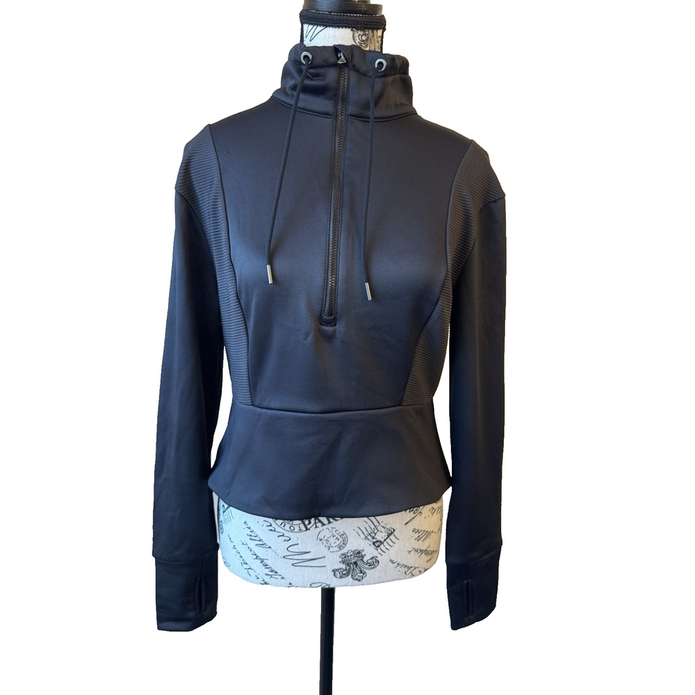 Avía Athleisure Wear Cropped Sweatshirt Women’s XS Black Cropped 1/4 Zip